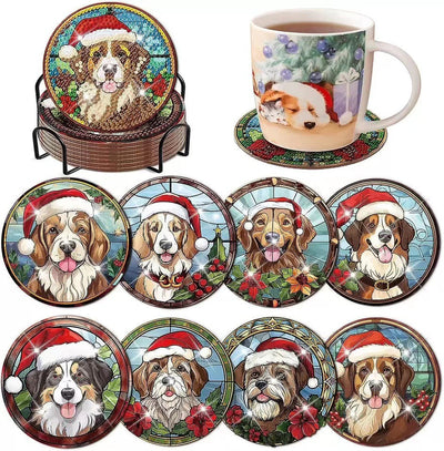 Diamond Painting Christmas Stained Glass-Coaster [8-Pack]