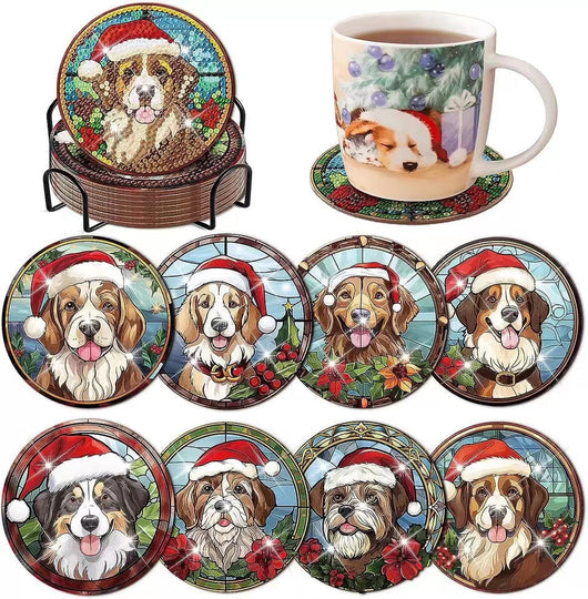 Diamond Painting Christmas Stained Glass-Coaster [8-Pack]