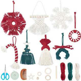 DIY Weihnachts-Makramee-Ornament-Kit [8-teiliges Set]