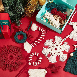 DIY Weihnachts-Makramee-Ornament-Kit [8-teiliges Set]