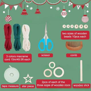 DIY Weihnachts-Makramee-Ornament-Kit [8-teiliges Set]
