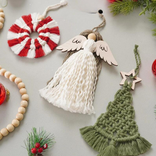 DIY Makramee-Weihnachtsornament-Set [6-teilig]