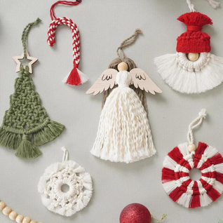 DIY Makramee-Weihnachtsornament-Set [6-teilig]