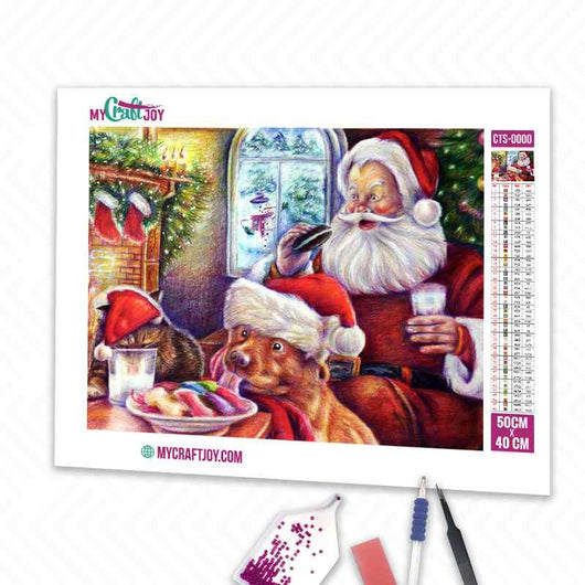Père Noël - Kit de broderie diamant à faire soi-même
