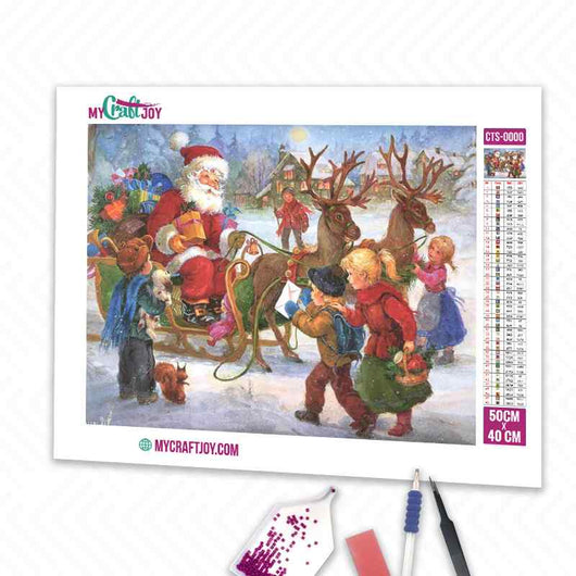 Père Noël - Kit de broderie diamant à faire soi-même