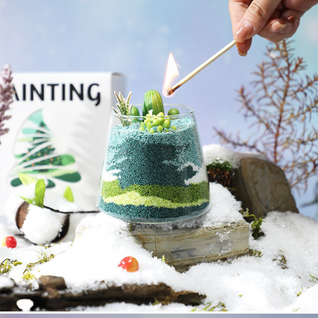 DIY Weihnachts-Sandmalerei-Kerzen-Set