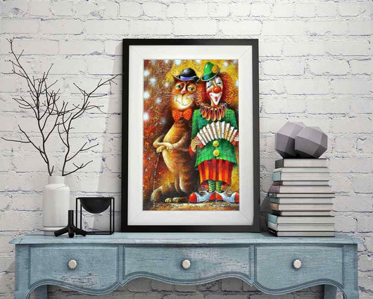 Clown and Cat - DIY Diamond Painting Kit