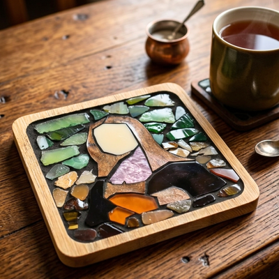 Art-Inspired Mosaic Coaster – Mona Lisa