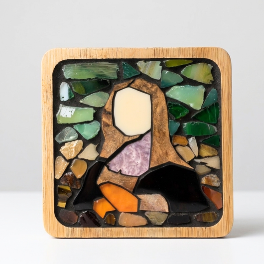 Art-Inspired Mosaic Coaster – Mona Lisa