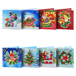 Diamond Painting Weihnachtskarten [8er-Pack]