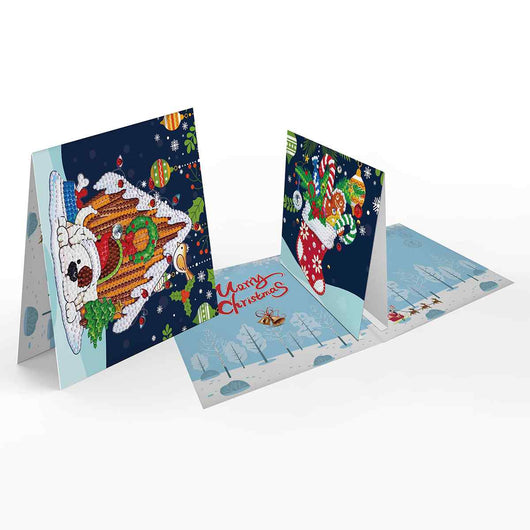 Diamond Painting Weihnachtskarten [8er-Pack]