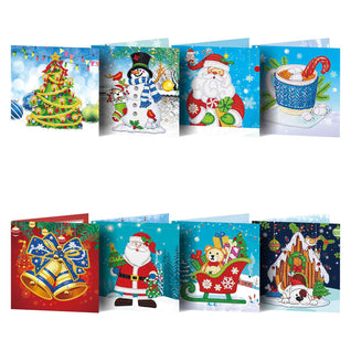 Diamond Painting Weihnachtskarten [8er-Pack]