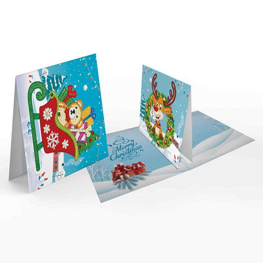 Diamond Painting Weihnachtskarten [8er-Pack]