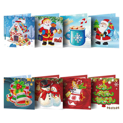 Diamond Painting Weihnachtskarten [8er-Set]