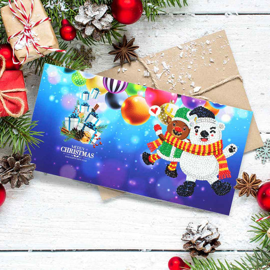 Cartes de Noël à peindre avec des diamants [Lot de 8]