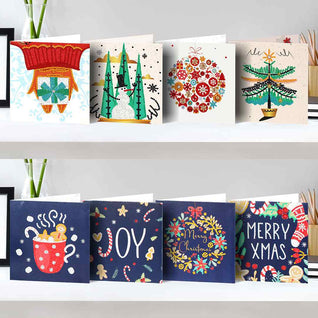 Diamond Painting Weihnachtskarten [8er-Pack]
