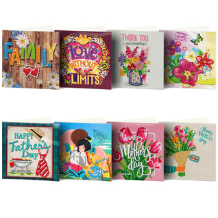 Diamond Painting Weihnachtskarten [8er-Pack]