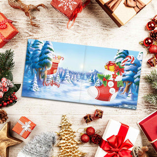 Diamond Painting Weihnachtskarten [8er-Pack]