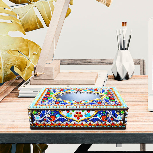 Wood Box Organizer with Mirror - Diamond Painting Accessories