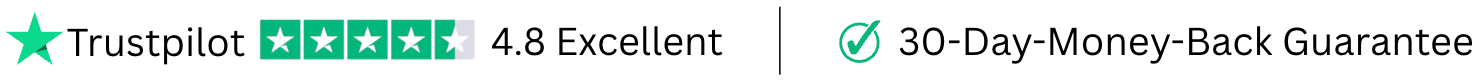 Trustpilot rating and 30-Day Money-Back Guarantee
